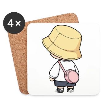 Little explorer in the bucket hat - Coasters (set of 4) - white - Front