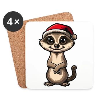 Meerkat Christmas - Coasters (set of 4) - white - Front