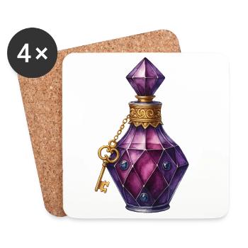 Magic Potion Elixir Vial Jewel Spell Potion - Coasters (set of 4) - white - Front