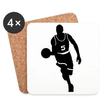 Basket-ball - Dessous de verre (lot de 4) - blanc - Devant