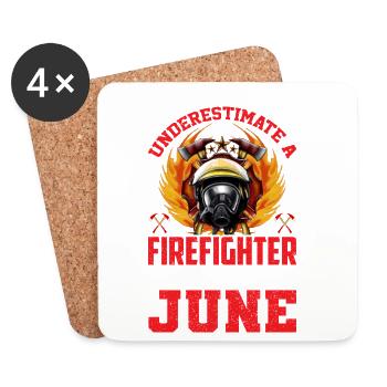 Fire Brigade Birthday June - Coasters (set of 4) - white - Front