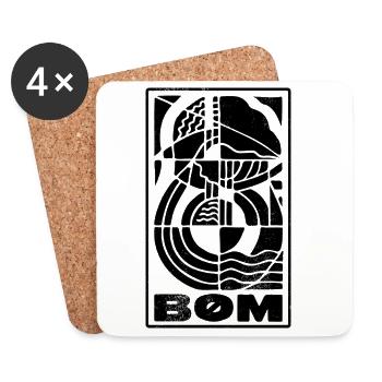 Logo - long, negative - Coasters (set of 4) - white - Front