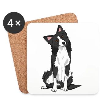 Just Throw it Border Collie Dog Pet Lover - Coasters (set of 4) - white - Front