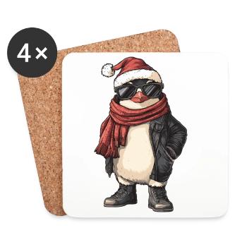 Penguin Christmas Winter - Coasters (set of 4) - white - Front