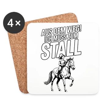 Riding, Rider, Horse, Horse owner, Equestrian sport - Coasters (set of 4) - white - Front