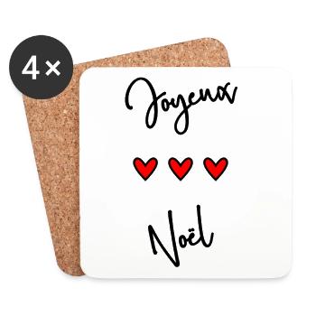 MERRY CHRISTMAS. HAPPY BIRTHDAY. HAPPY BIRTHDAY. - Coasters (set of 4) - white - Front