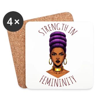 Strength in Femininity – Female Empowerment Art - Untersetzer (4er-Set) - Weiß - Vorne