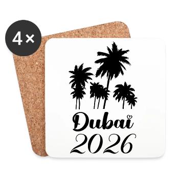 Dubai 2026 - Untersetzer (4er-Set) - Weiß - Vorne