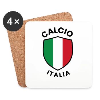 Conception du bouclier de football italien - Dessous de verre (lot de 4) - blanc - Devant