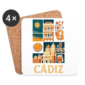 Cádiz Mosaic Coast and Music - Coasters (set of 4) - white - Front