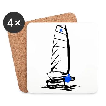 Foiling Moth Sailboat Foil Sailing Dinghy Moth - Coasters (set of 4) - white - Front