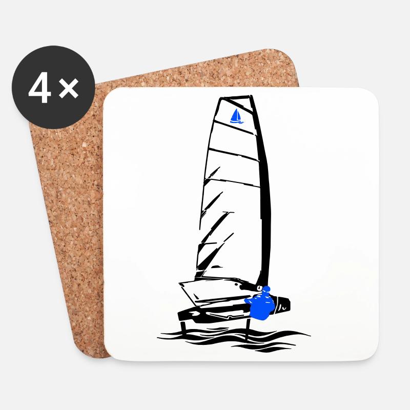 Foiling Moth Segelboot Foilsegeln Segeljolle Motte - Untersetzer (4er-Set) - Weiß