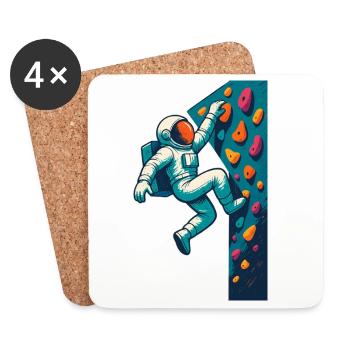 Bouldering Astronaut Hovering Easy Climbing Gesche - Coasters (set of 4) - white - Front