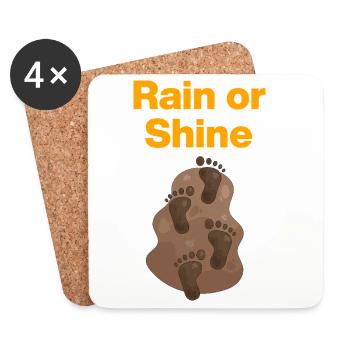Rain or Shine, Mud Feet! Tanze im Matsch, Festival - Untersetzer (4er-Set) - Weiß - Vorne