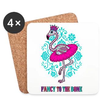 Fancy To The Bone 8e anniversaire Flamant rose - Dessous de verre (lot de 4) - blanc - Devant