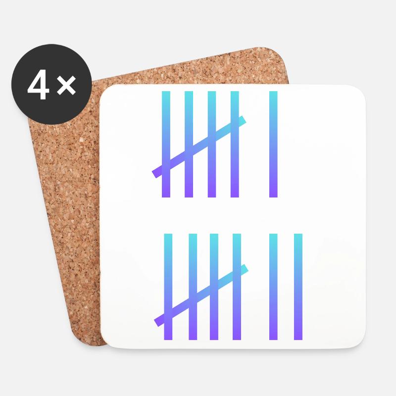 SIX SEVEN Meme - Untersetzer (4er-Set) - Weiß
