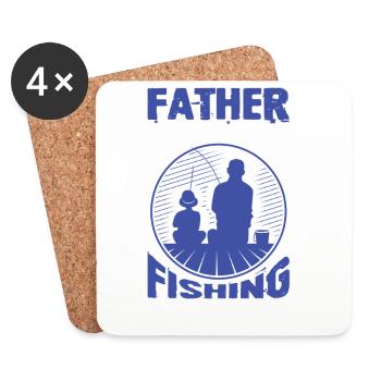 Father & Son Fishing Gift - Coasters (set of 4) - white - Front