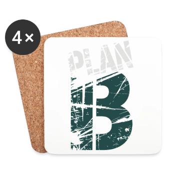Grunge 13 Numerisches Glyph - Untersetzer (4er-Set) - Weiß - Vorne