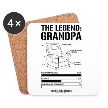 The Legend Grandpa - Coasters (set of 4) - white - Front
