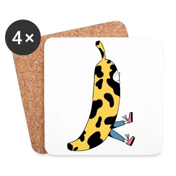  Süße Banane  - Untersetzer (4er-Set) - Weiß - Vorne