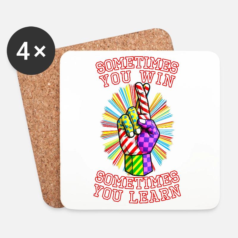 Win & Learn - Coasters (set of 4) - white