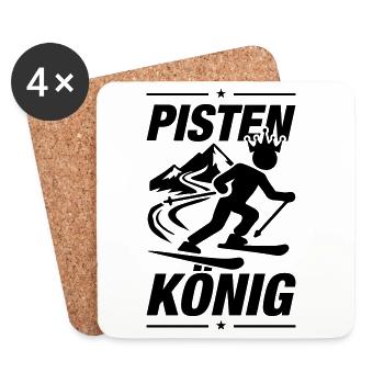Pisten König Ski Lustig - Untersetzer (4er-Set) - Weiß - Vorne