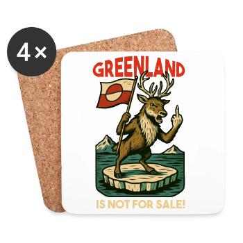 Le Groenland n’est pas à vendre. Caribou. - Dessous de verre (lot de 4) - blanc - Devant