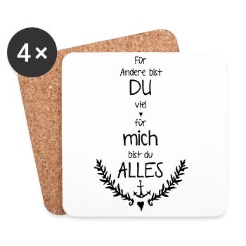 Herz Ranke / heavenlygoods / love / Liebe - Untersetzer (4er-Set) - Weiß - Vorne
