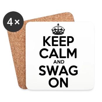 Reste calme et swag - Dessous de verre (lot de 4) - blanc - Devant