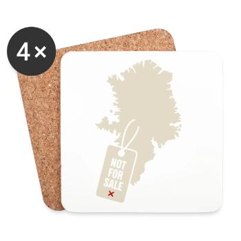 Protestation pour la souveraineté du Groenland Pas à vendre - Dessous de verre (lot de 4) - blanc - Devant