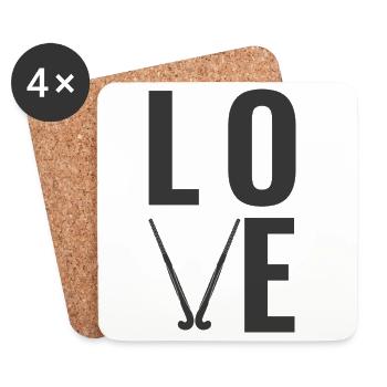Field Hockey Love - Untersetzer (4er-Set) - Weiß - Vorne