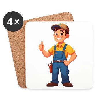 Mechanic or craftsman - Coasters (set of 4) - white - Front
