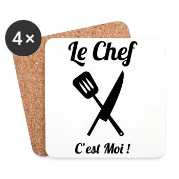 The head chef is me - Coasters (set of 4) - white - Front
