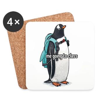 me going to class x Penguin Edition - Coasters (set of 4) - white - Front
