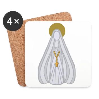 Voile du Rosaire de la Vierge Marie - Dessous de verre (lot de 4) - blanc - Devant
