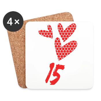 15. 15 YEARS. 15th ANNIVERSARY. 15 YEAR ANNIVERSARY. - Coasters (set of 4) - white - Front