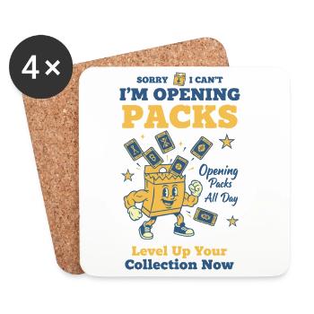 Désolé, je ne peux pas, j’ouvre les boosters de cartes à collectionner des packs - Dessous de verre (lot de 4) - blanc - Devant