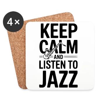 Bleib ruhig und hör Jazz - Untersetzer (4er-Set) - Weiß - Vorne