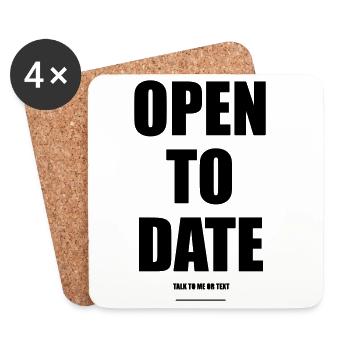 Open To Date – Wear Words - Untersetzer (4er-Set) - Weiß - Vorne