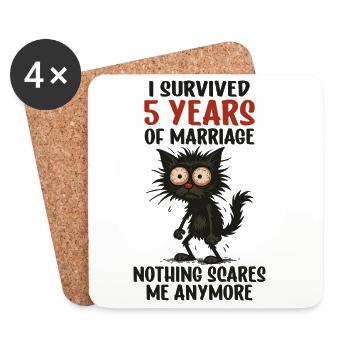 5th Wedding Anniversary Gift Husband Husband Wife - Coasters (set of 4) - white - Front