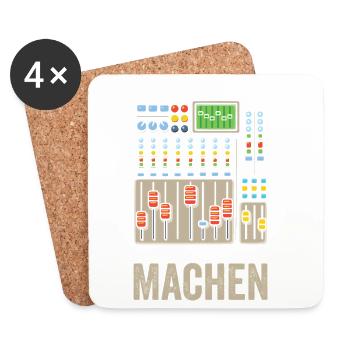 Ja ich weiß was Knöpfe tun Tontechniker - Dessous de verre (lot de 4) - blanc - Devant