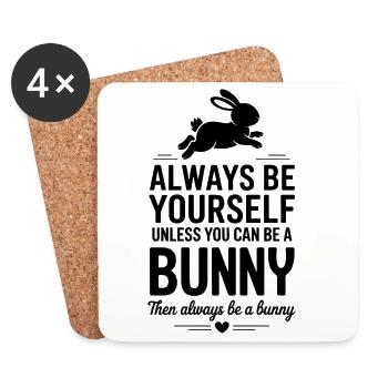 Hasen Sprüche Hase Lustiges Hasen Geschenk - Untersetzer (4er-Set) - Weiß - Vorne