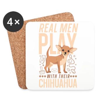 Chihuahua Chihuahueño Real Men - Untersetzer (4er-Set) - Weiß - Vorne