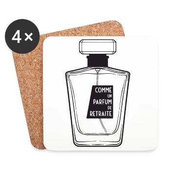 Parfum de Retraite Homme (texte noir) - Dessous de verre (lot de 4) - blanc - Devant
