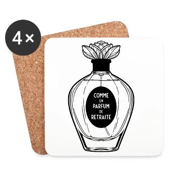 Perfume of Retirement for Women (black text) - Coasters (set of 4) - white - Front