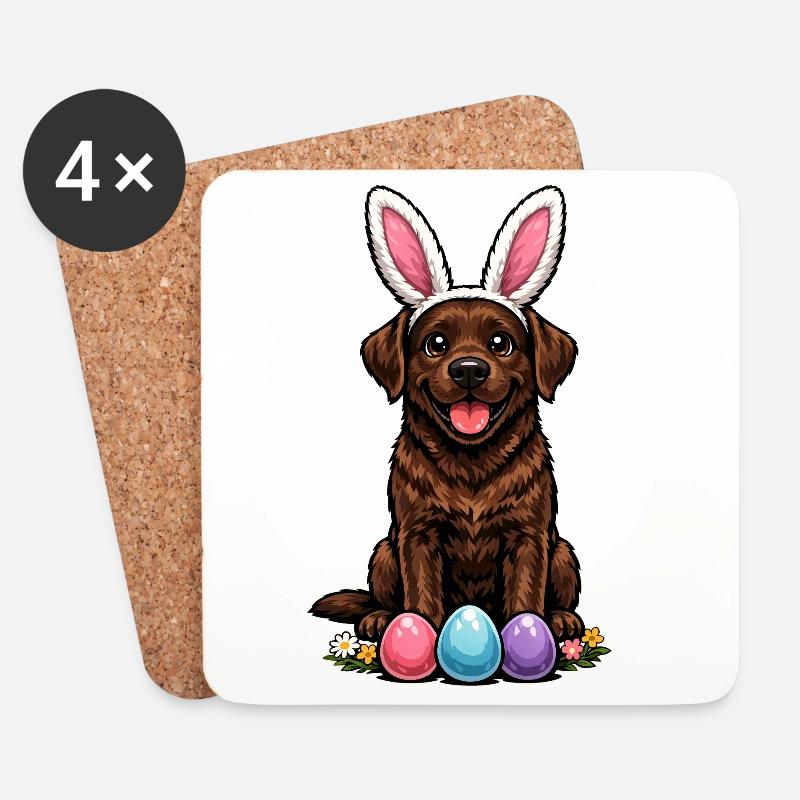 Brauner Labrador Retriever Schoko Labbi Ostern - Untersetzer (4er-Set) - Weiß