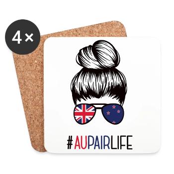 Au Pair New Zealand Aupair Work Travel #Aupairlife - Coasters (set of 4) - white - Front