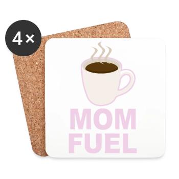 Mom Fuel – Coffee Powered Mom Design - Coasters (set of 4) - white - Front