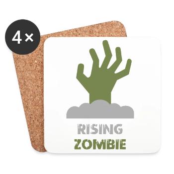T-shirt Zombie Hand – Design graphique de morts-vivants effrayants - Dessous de verre (lot de 4) - blanc - Devant