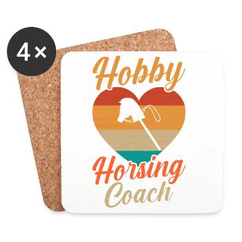 Steckenpferd Hobbyhorse Hobby Horsing - Untersetzer (4er-Set) - Weiß - Vorne